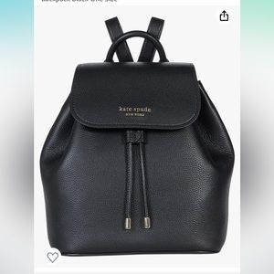 Kate Spade New York Sinch Pebbled Leather Medium Flap Backpack TAN